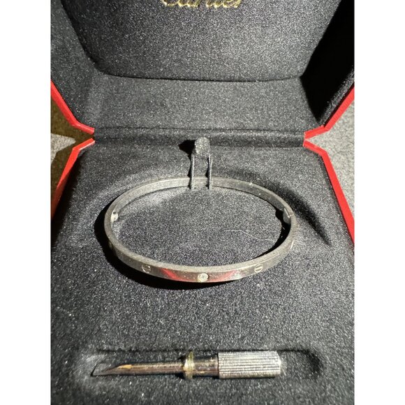 Cartier Love Bracelet 18K White Gold W/ Diamonds With Certificate & Box - Picture 1 of 10